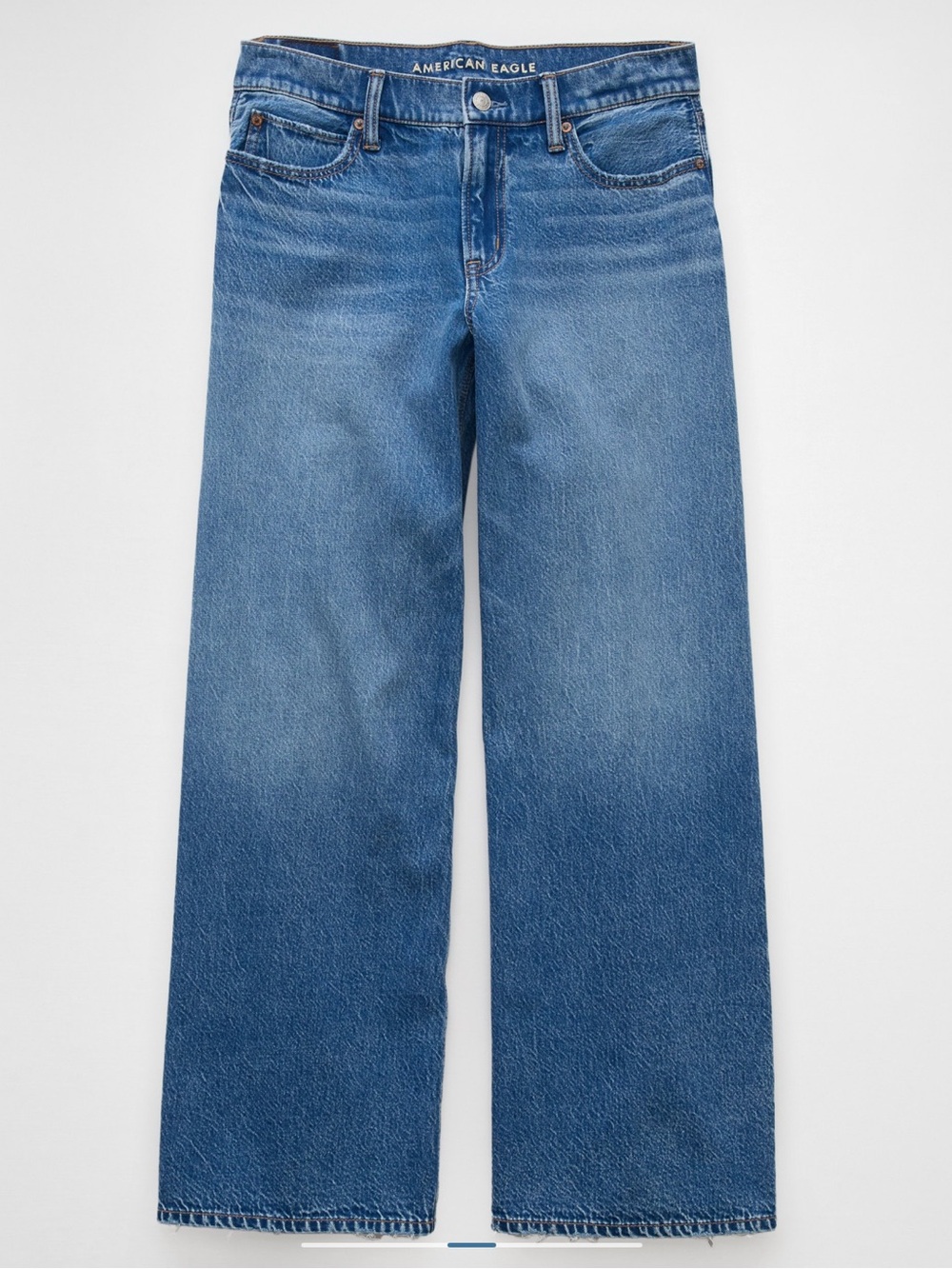 American Eagle Outfitters Women's Dark Blue Wide Leg Jeans